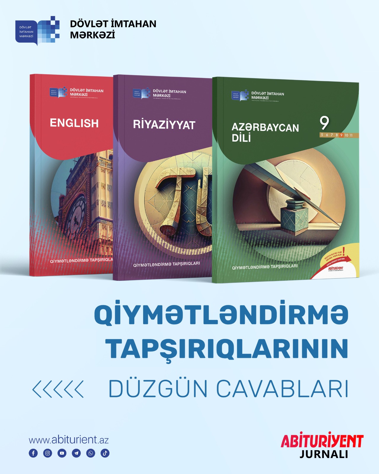 Qiymətləndirmə tapşırıqlarının düzgün cavabları www.abiturient.az saytına inteqrasiya edilir